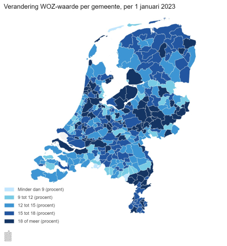 WOZ waarde per gemeente
